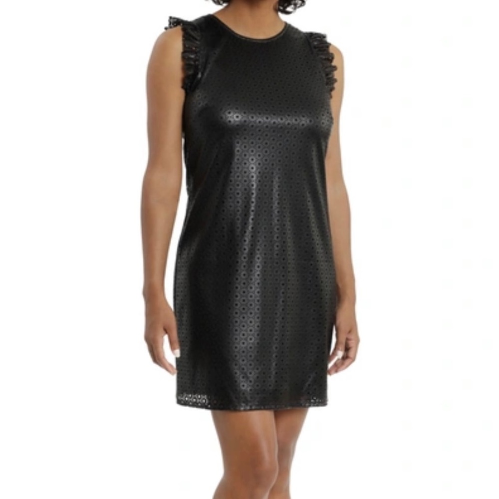 Nwt London times pleather shift dress